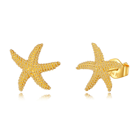 10K Gold Starfish Stud Earrings