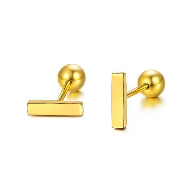 18K Gold Stud Earrings-1