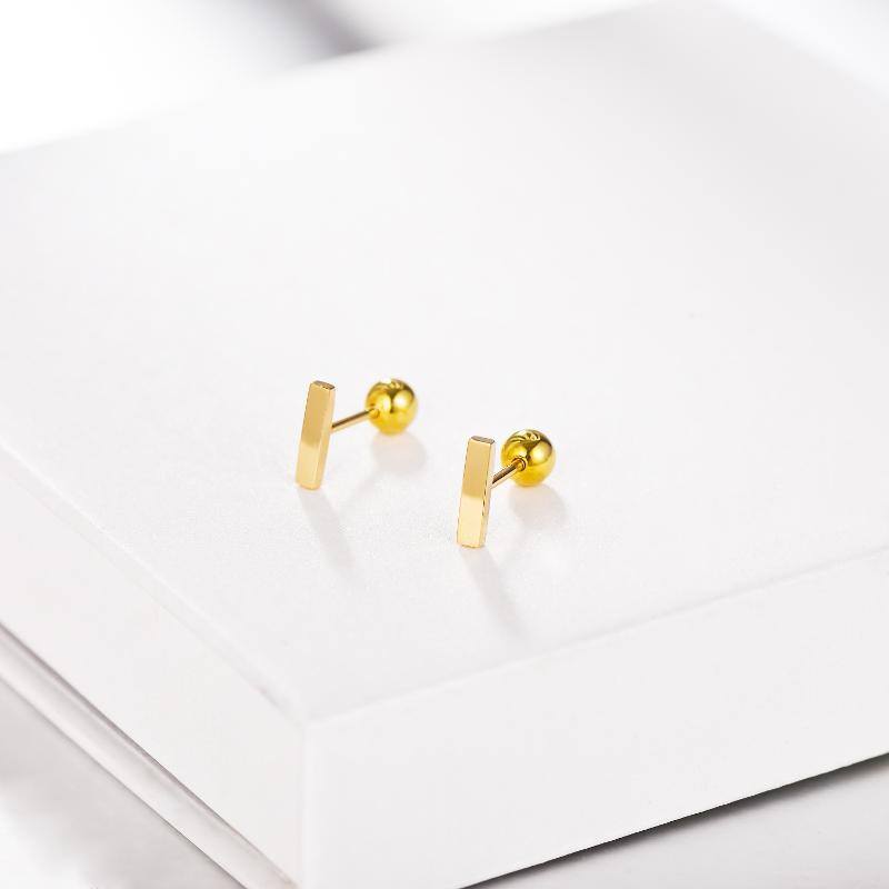 14K Gold Stud Earrings-3