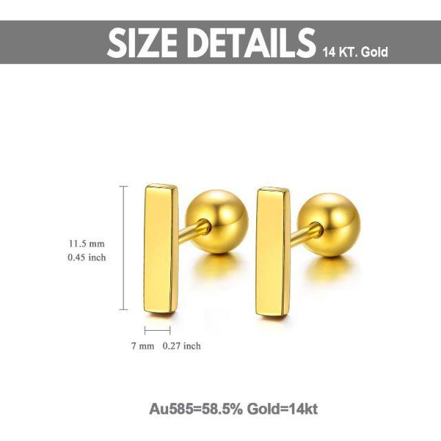 14K Gold Stud Earrings-5