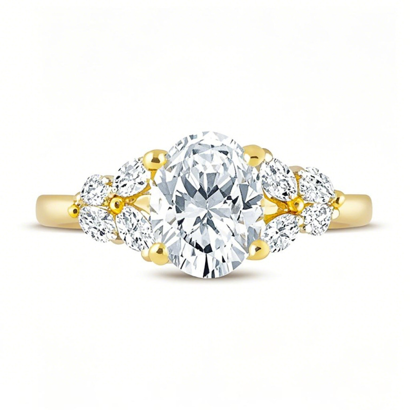 10K Gold 1 to 3.5 CT.T.W. Marquise Cut Lab Created Diamond Engagement Ring D-VVS1 IGI Certified-43