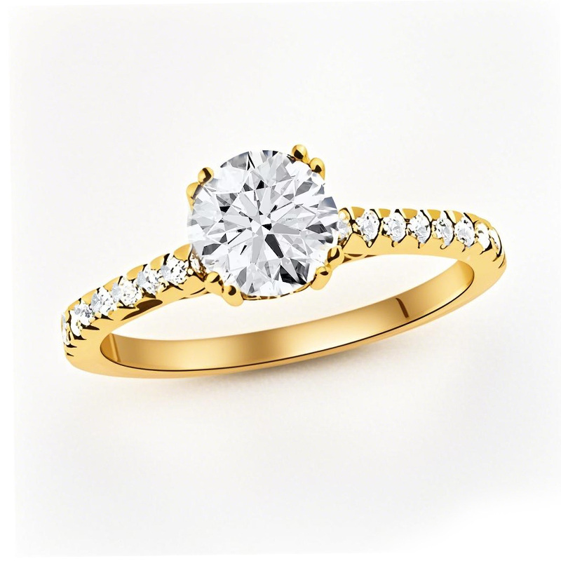 18K Gold 1 to 3.5 CT.T.W. Round Lab Created Diamond Custom Engagement Ring IGI Certified-1