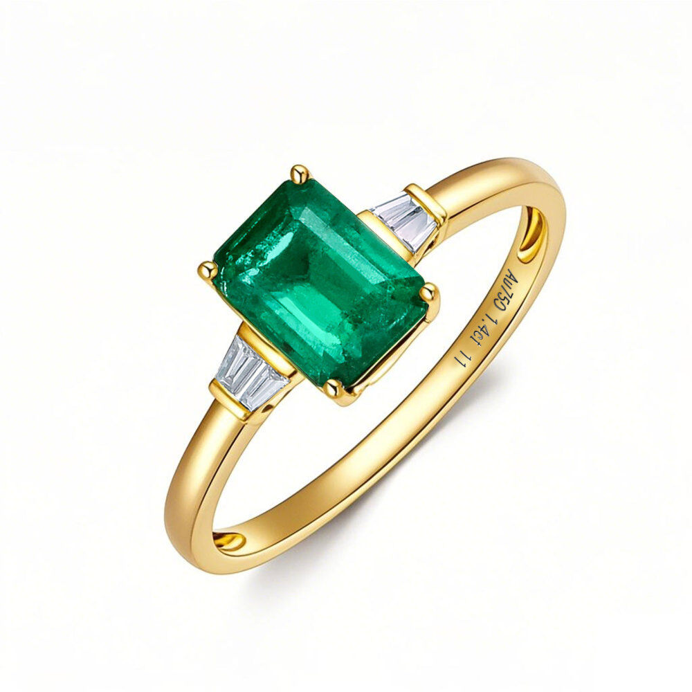 10K Gold 2 to 7 CT Emerald Princess Cut Cut Engagement Ring-1