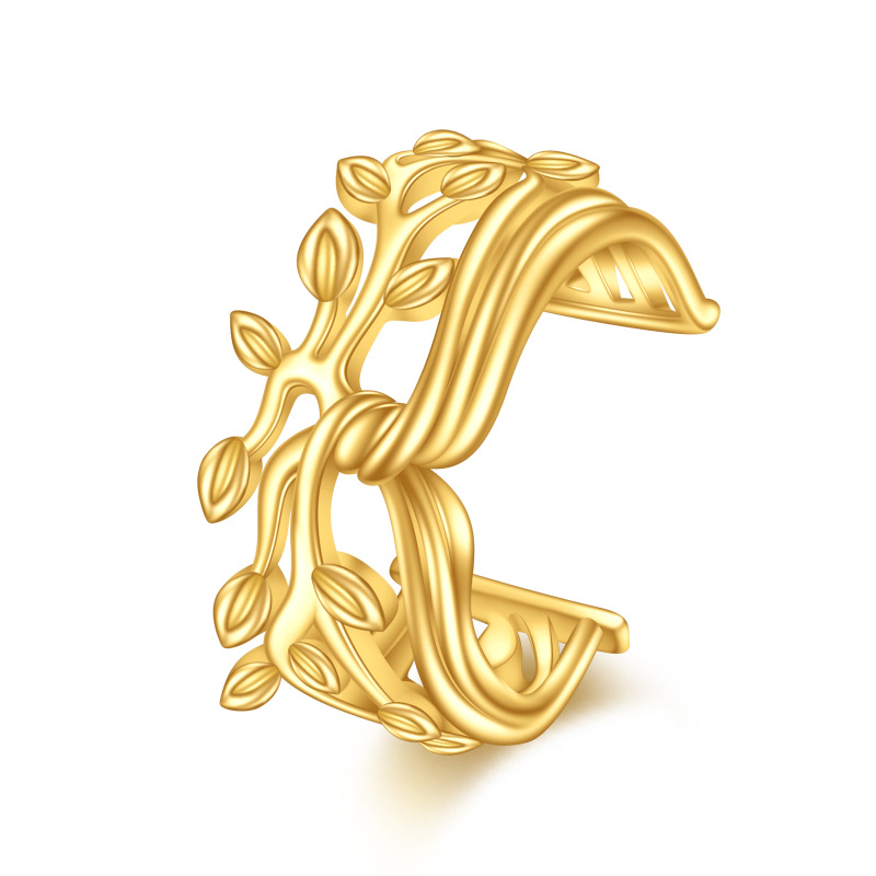 10K Gold Tree Of Life Hoop Earrings-36