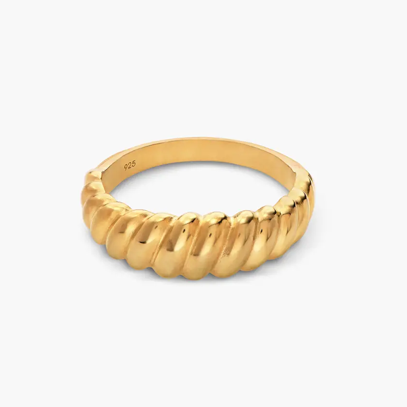 Gold Vermeil Twisted Cocktail Ring for Women-1