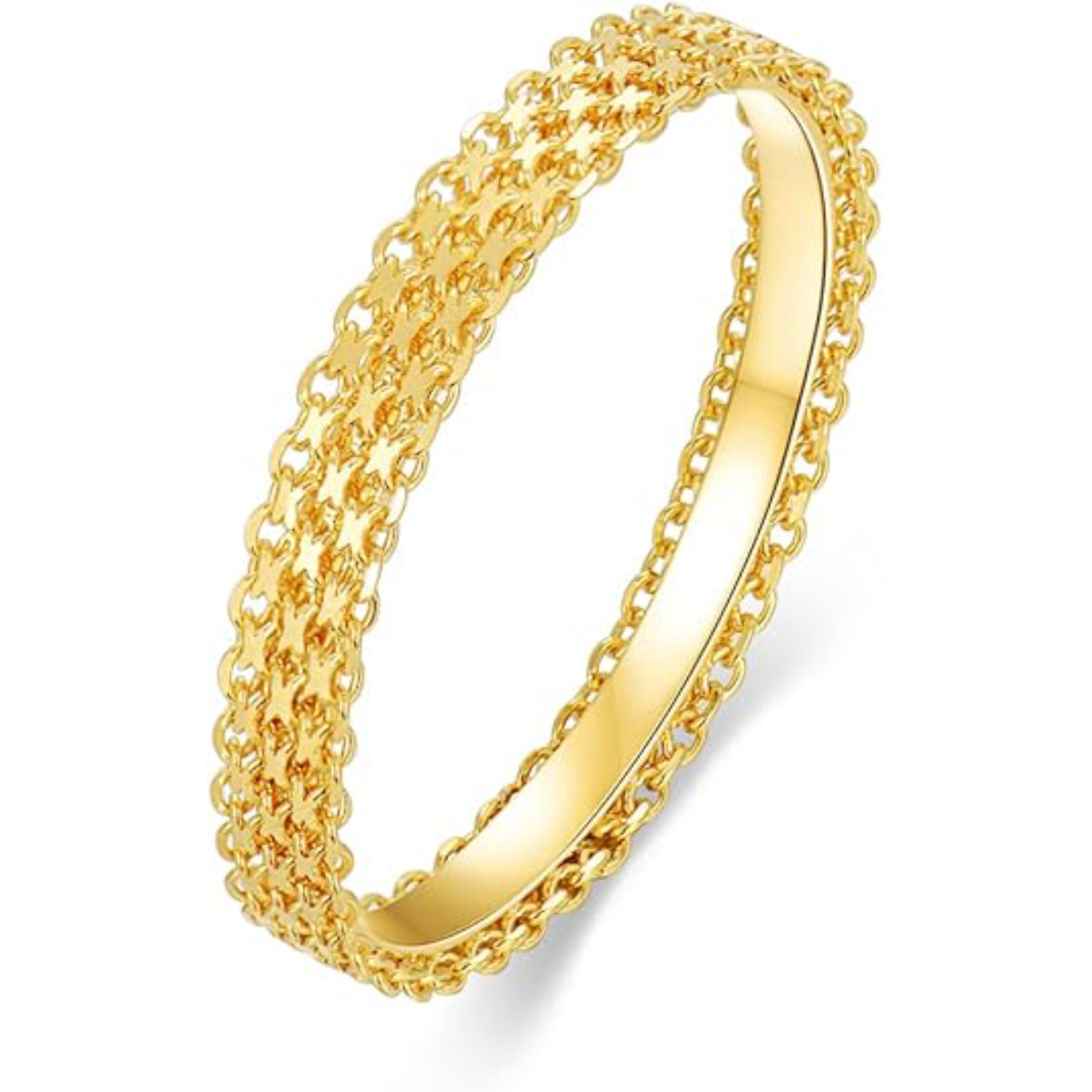 18K Gold Wedding Ri… - image