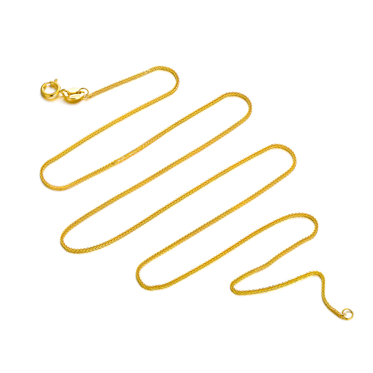 10K Gold Wheat Chain Necklace-1