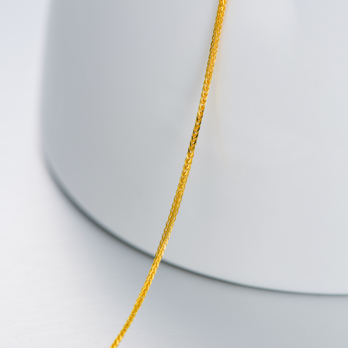 10K Gold Wheat Chain Necklace-2