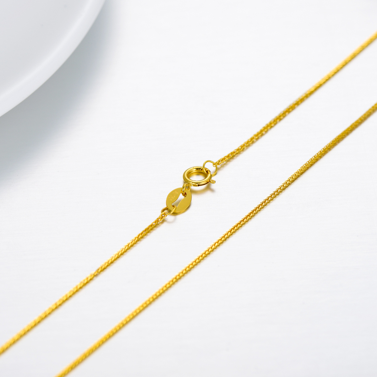 Collana a catena con grano in oro 14K-4