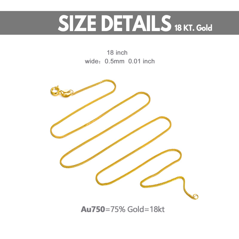 10K Gold Wheat Chain Necklace-5