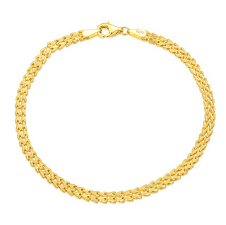 10K Gold Wheat Spike Chain Bracelet-1