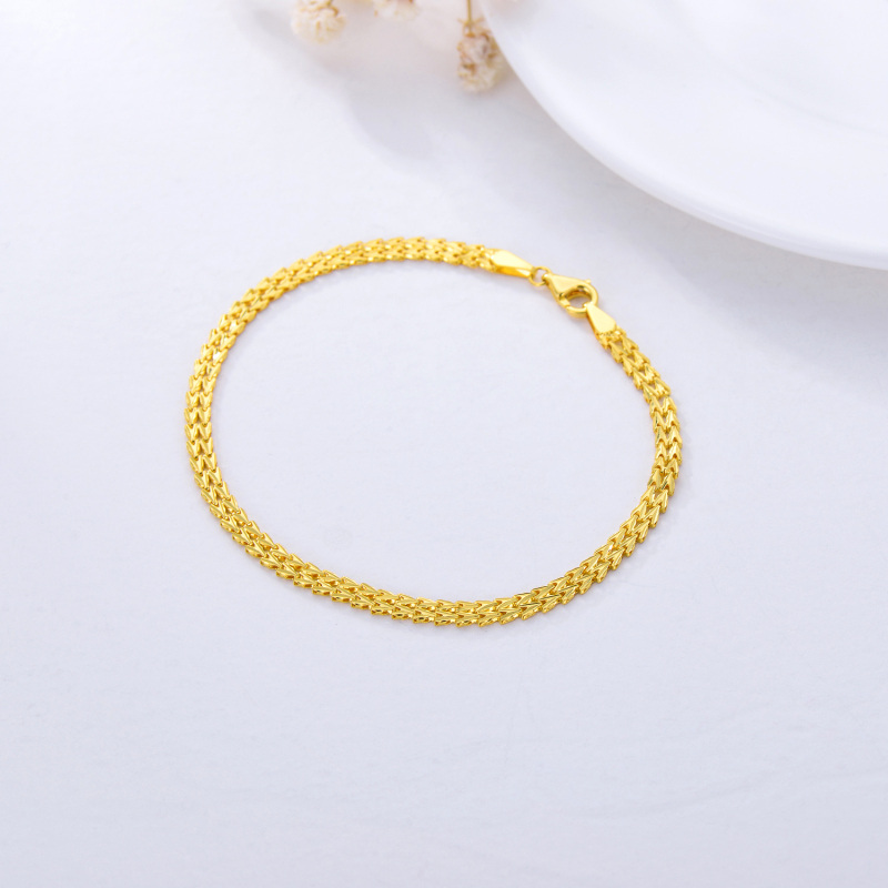 Armband aus 10-karätigem Gold mit Weizenährenkette-3