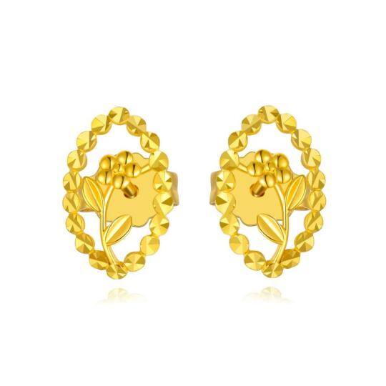 18K Gold Wildblumen Ohrstecker