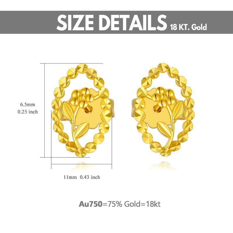 10K Gold Wildflowers Stud Earrings-5