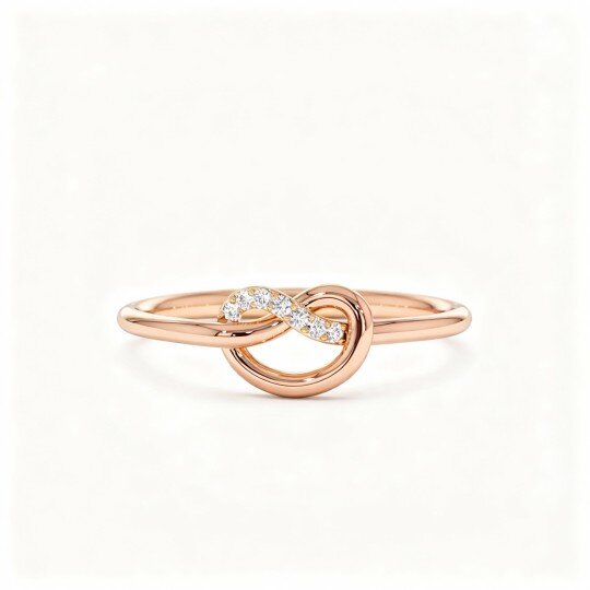 10K Rose Gold 0.04 CT Diamond Custom Wedding Ring G Color SI Clarity 3EX