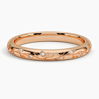 10K Rose Gold 0.05 CT.T.W. Round Diamond Custom Wedding Ring-14