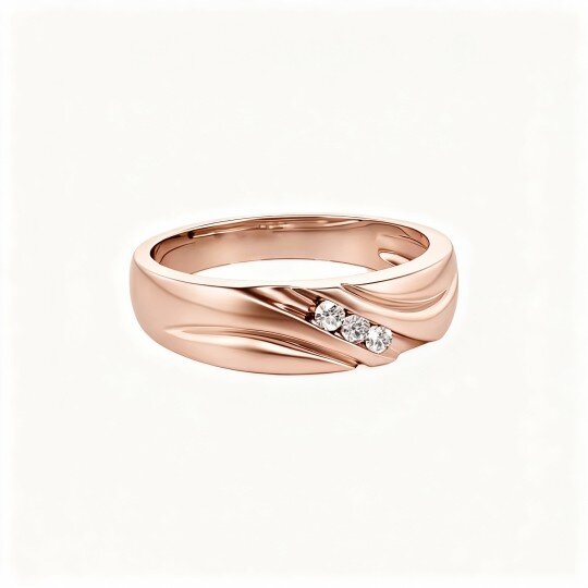 10K Rose Gold 0.06CT.T.W. Round Cut Diamond Custom Ring