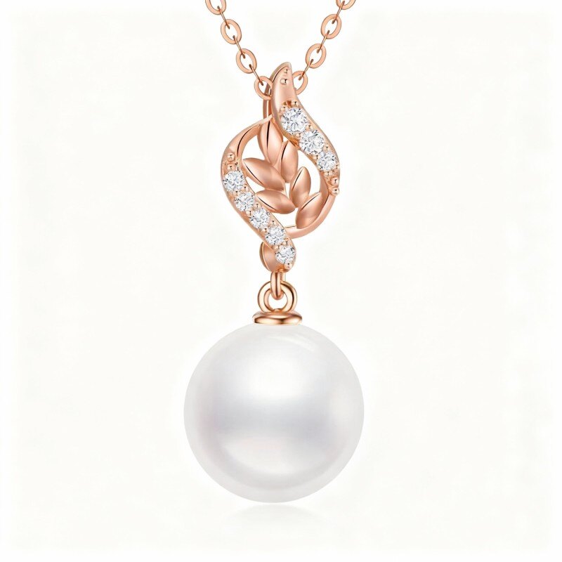10K Rose Gold 18'' +1'' +1'' Extender Inches Pearl Strand Necklace-1