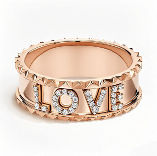 10K Rose Gold 0.1 to 0.5 CT.T.W. Round Cut Diamond Custom Signature Wedding Band-11