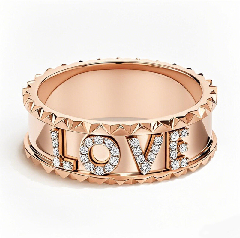 10K Rose Gold 0.1 to 0.5 CT.T.W. Round Cut Diamond Custom Signature Wedding Band-13