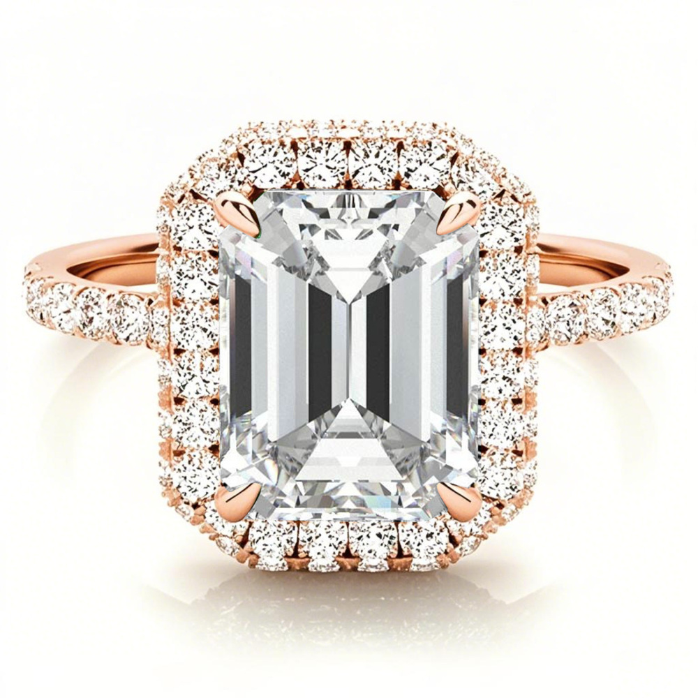 10 Karat Roségold 2,12 Karat TW Princess Cut Moissanit Verlobungsring für Herren-1