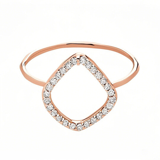 10K Rose Gold 0.16 CT.T.W. Diamond Kite Wedding Band D Color VVS Clarity