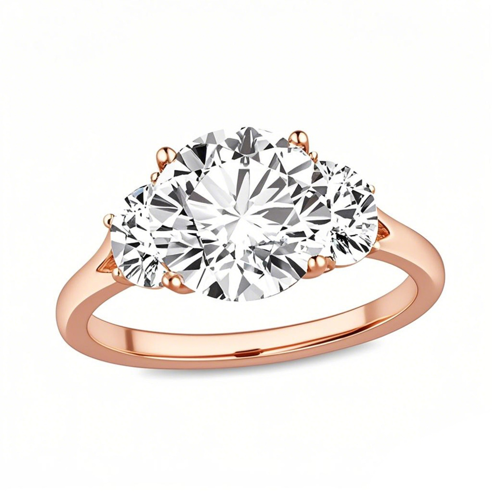 14K Rose Gold 1.25 to 3.75 CT.T.W Round Lab Created Diamond Custom Engagement Ring D VVS1 3EX IGI Certified-1