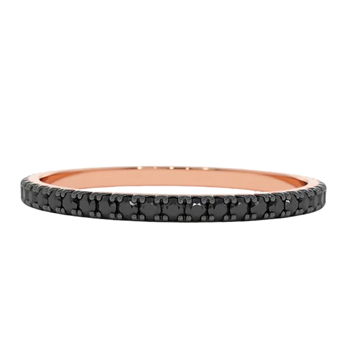 10K Rose Gold 0.3 CT.T.W. Black Diamond Eternity Band-1