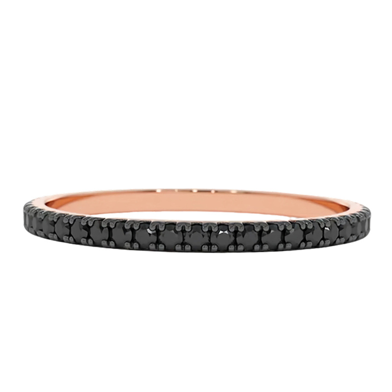 10K Rose Gold 0.3 CT.T.W. Black Diamond Eternity Band-11