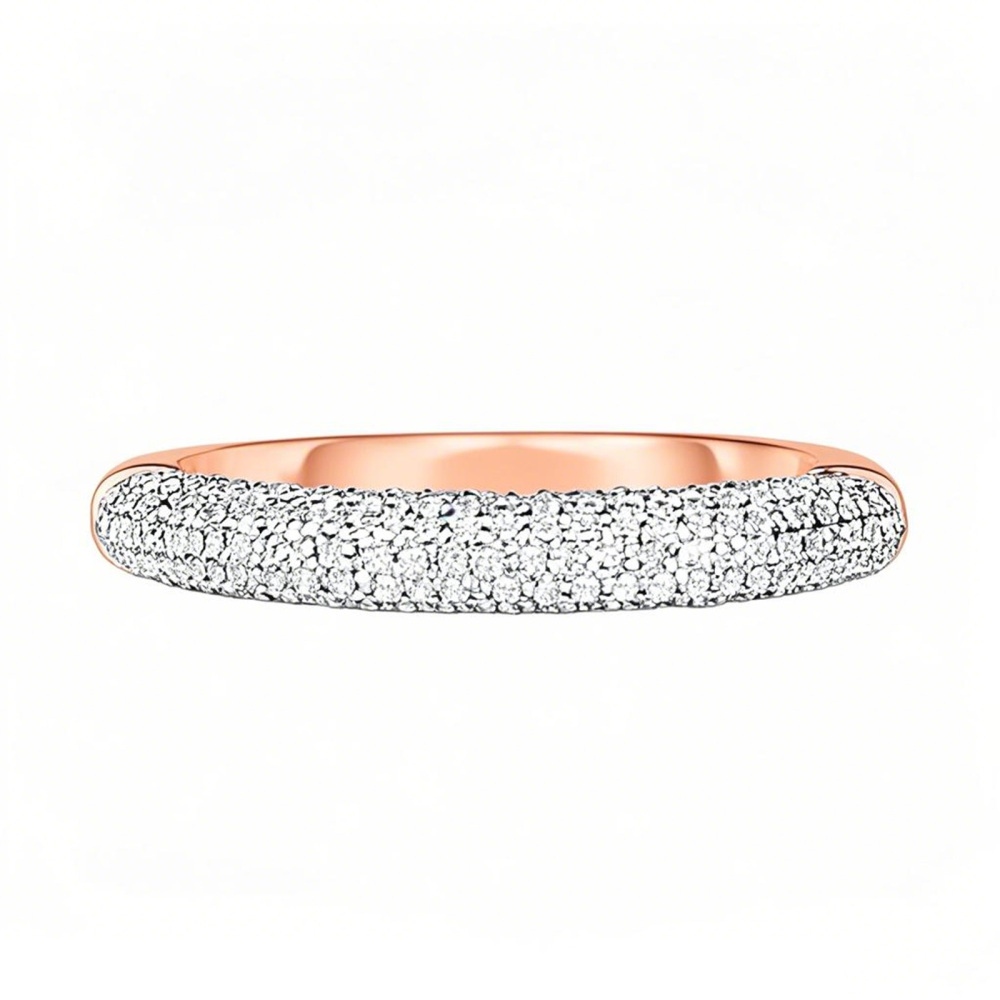 10 Karat Roségold 0,43 Karat TW Petite Pavé Diamant Wolkenring Farbe D Reinheit VVS-1