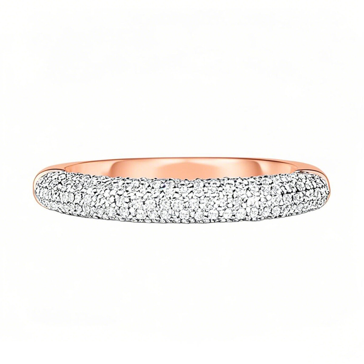 Anillo de oro rosa de 14 quilates con pavé de diamantes en forma de nube, 0,43 quilates de peso total, color D, claridad VVS-1
