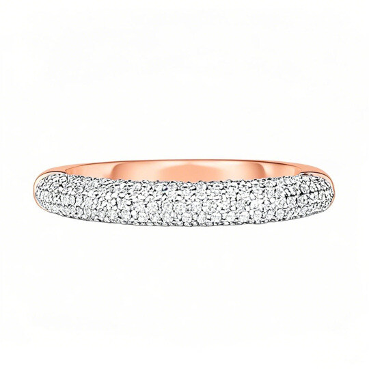 10K Rose Gold 0.43 CT.T.W. Petite Pavé Diamond Cloud Ring D Color VVS Clarity