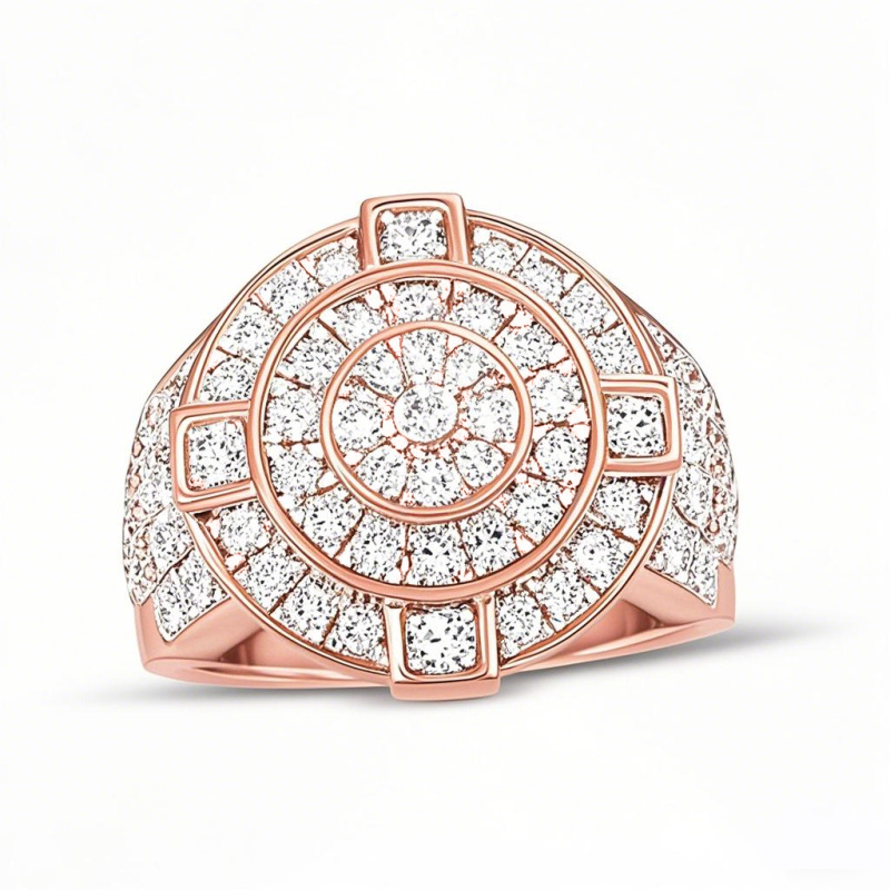 14K Rose Gold 2.5 CT.T.W. Round Diamond Custom Wedding Ring for Men D Color VVS1 Clarity-1