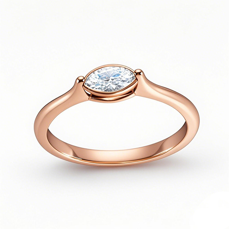 10K Rose Gold 0.5 to 3 CT East-West Marquise Diamond Custom Engagement Ring VVS1-VS1 Clarity 3EX IGI Certified-1