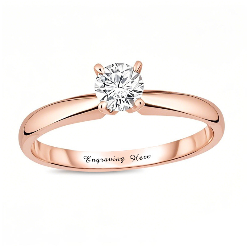 14K Rose Gold 0.5 to 3 CT.T.W. Round Lab Created Diamond Custom Wedding Ring D Color VVS1 Clarity 3EX IGI Certified-1
