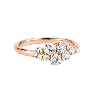 10K Rose Gold 0.72 CT.T.W. Round Cut Diamond Custom Cluster Wedding Ring D Color VVS-VS Clarity-15