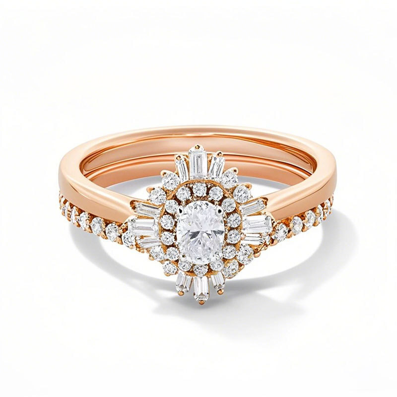 Verlobungsring aus 10 Karat Roségold, oval, 0,75 bis 3,25, im Labor hergestellter Diamant, Farbe D, Reinheit VVS1-VS1, 3EX, IGI-zertifiziert-1