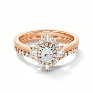 10K Rose Gold 0.75 to 3.25 Oval Shaped Lab Created Diamond Engagement Ring D Color VVS1-VS1 Clarity 3EX IGI Certified-6