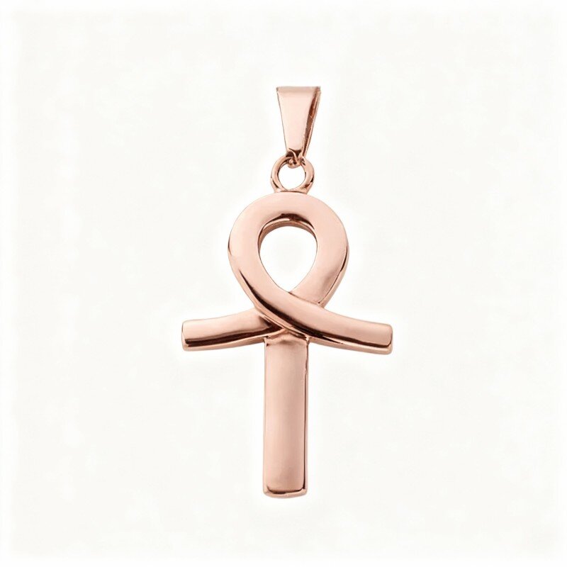 10K Rose Gold Ankh Pendant Charms-1