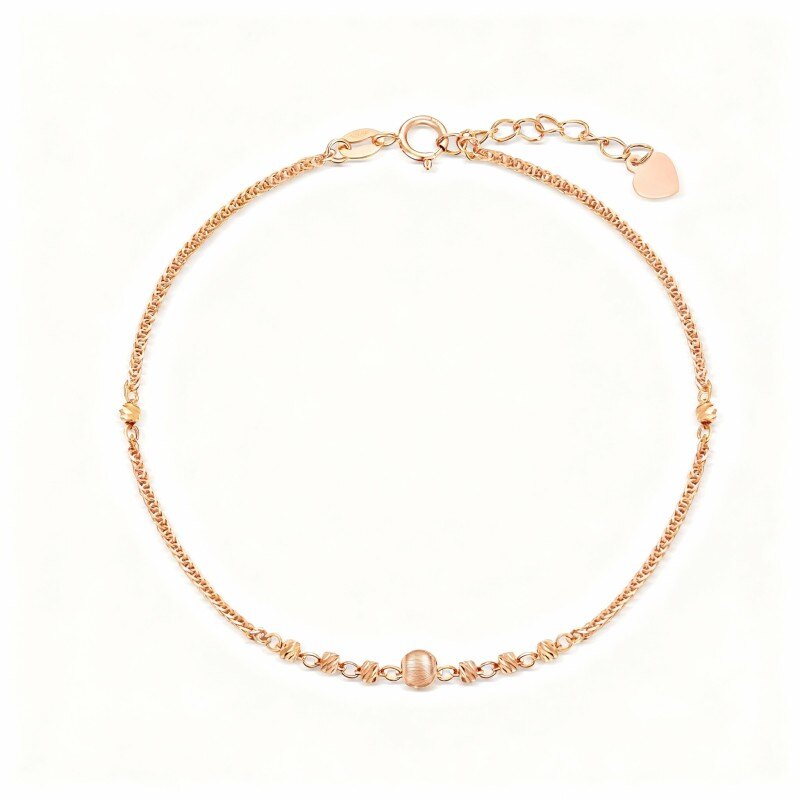 18K Rose Gold Ball Charm Bracelet-1