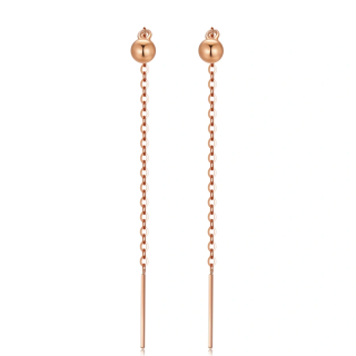 18K Rose Gold Ball Drop Earrings-7