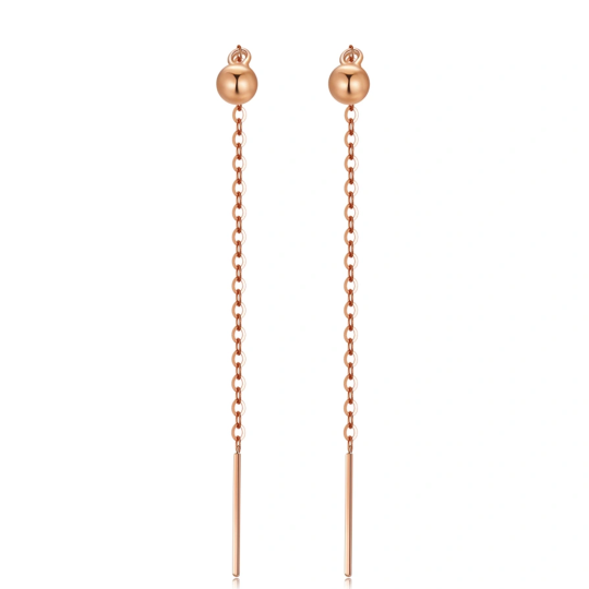 Boucles d'oreilles pendantes en or rose 18 carats