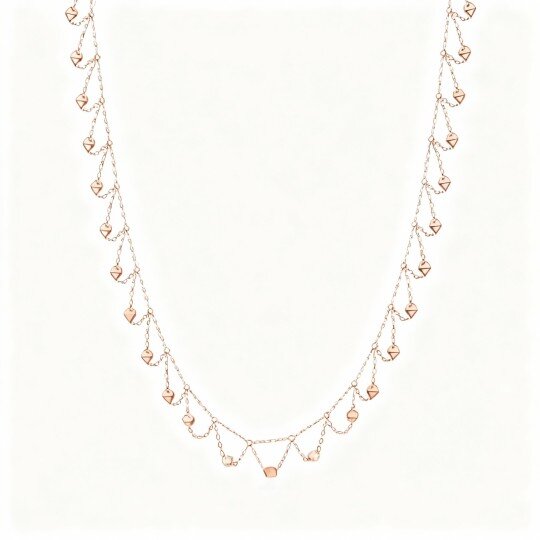 10K Rose Gold Ball Metal Choker Necklace