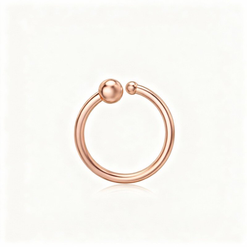 14K Rose Gold Ball Nose Ring-1