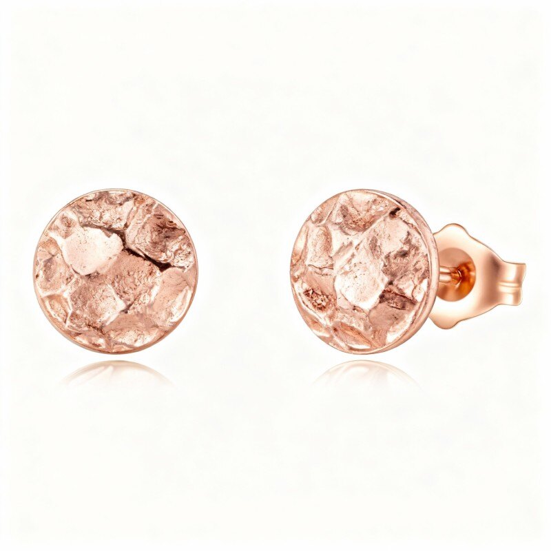 10K Rose Gold Ball Stud Earrings-1