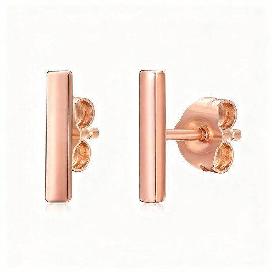 Kolczyki z 10-karatowego różowego złota w sztabkach