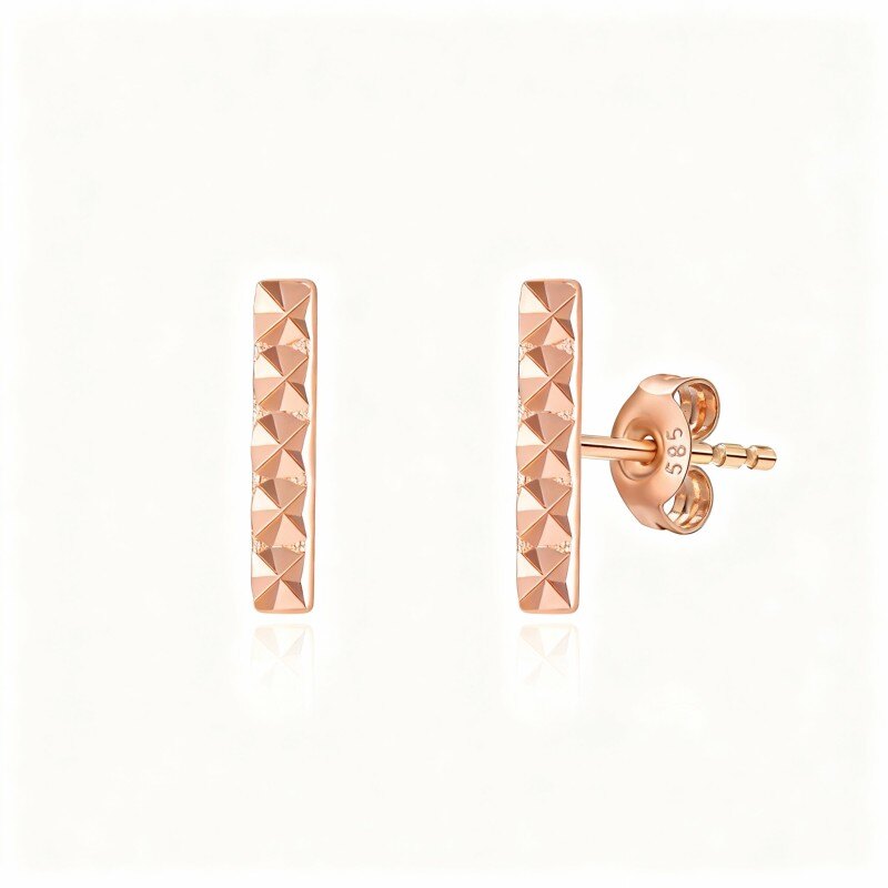 أقراط من الذهب الوردي عيار 18 قيراطًا-1