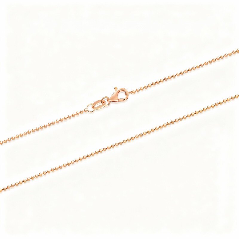 10Kローズゴールドビーズネックレス-1