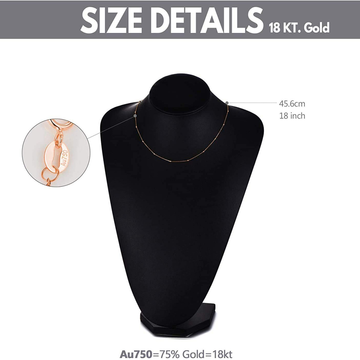 10K Rose Gold Bead Station chain Necklace-5