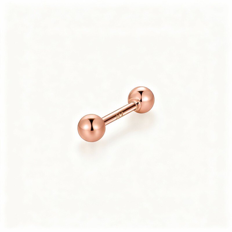 14K Rose Gold Bead Tongue Jewelry-1